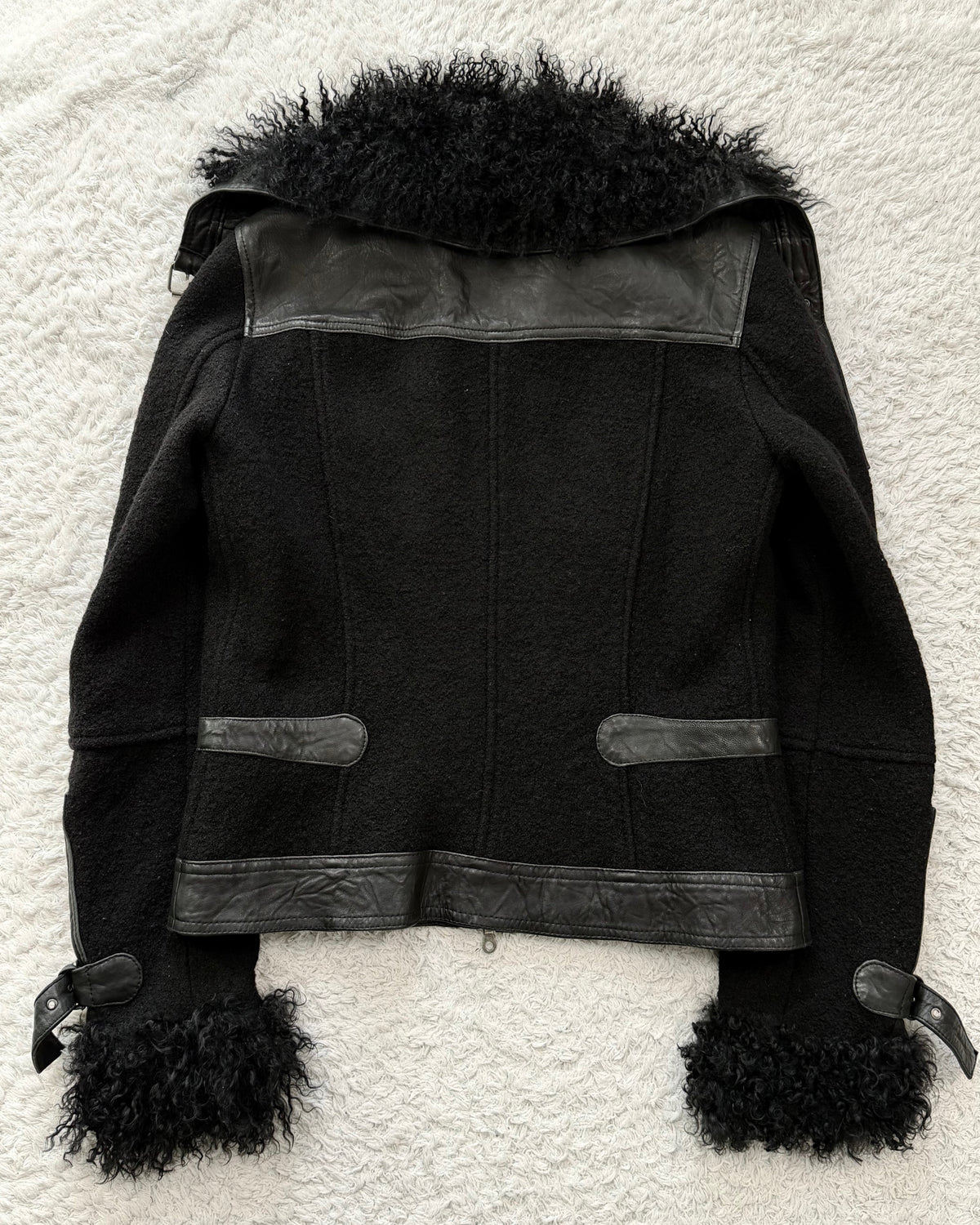 Le Donne Di Fur Wool Leather Jacket
