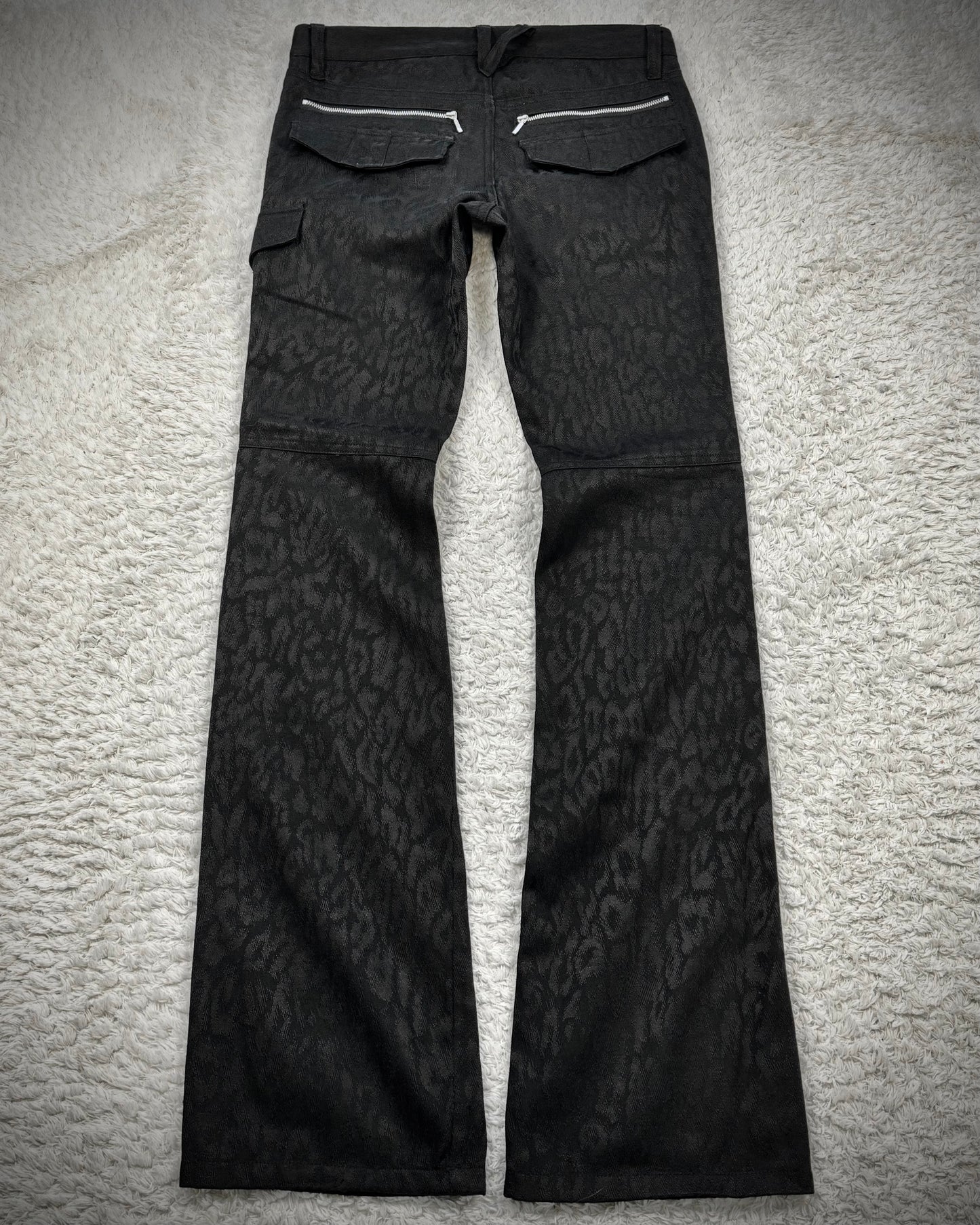 Tornado Mart Leopard Woven Zippered Bootcut Pants