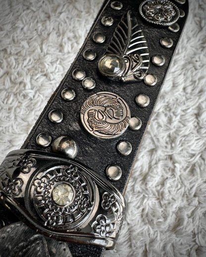 Diavlo Western Buckle Vintage Leather Belt