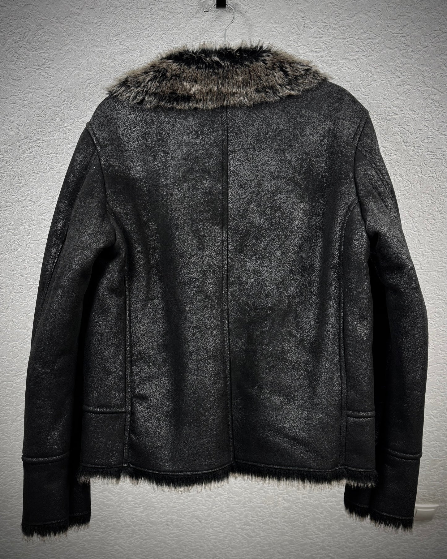 Semantic Design Fur Interior Luster Textured Jacket