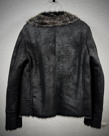 Semantic Design Fur Interior Luster Textured Jacket