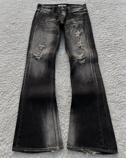 Varosh Pierced Distressed Flared Jeans
