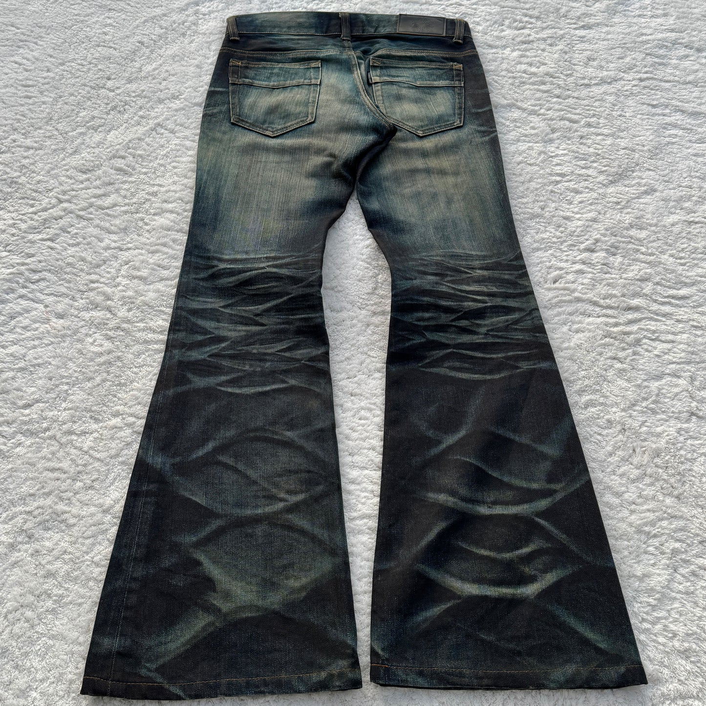 Tornado Mart Whisker Mud Washed Flared Jeans