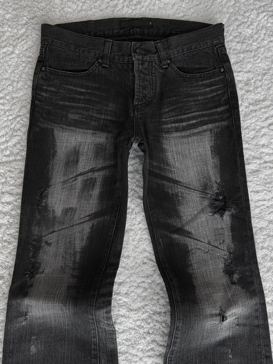 Fuga Black Claw Marks Wash Flared Jeans