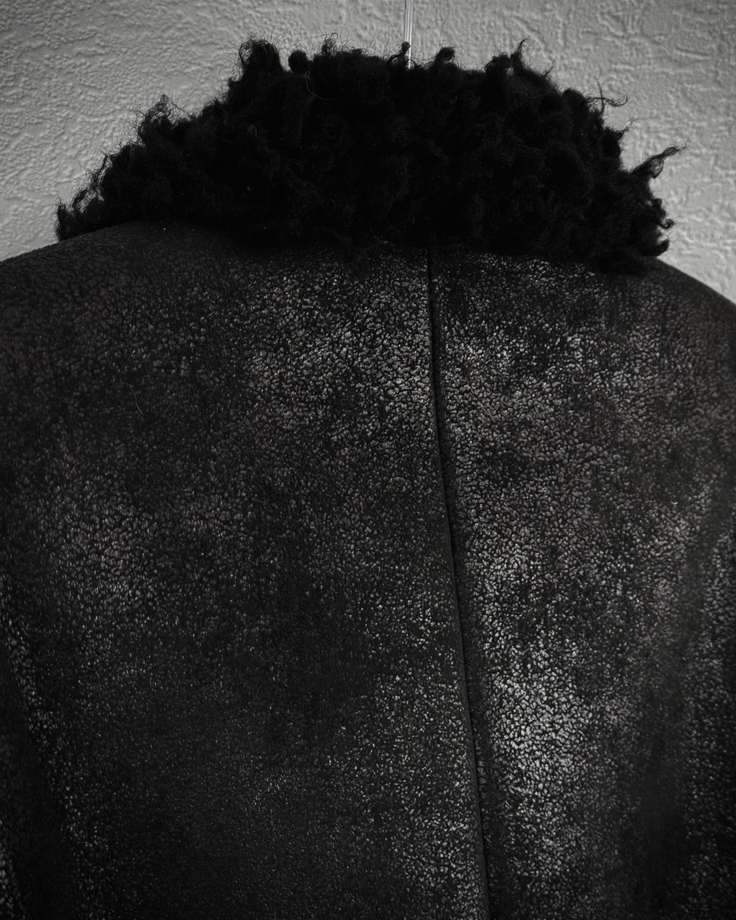 Custom Culture Luster Textured Shearling Biker Jacket