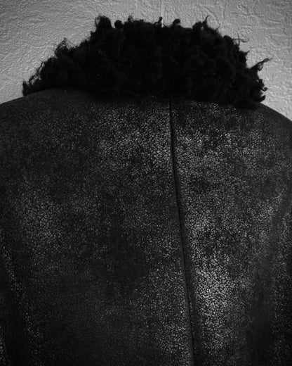 Custom Culture Luster Textured Shearling Biker Jacket