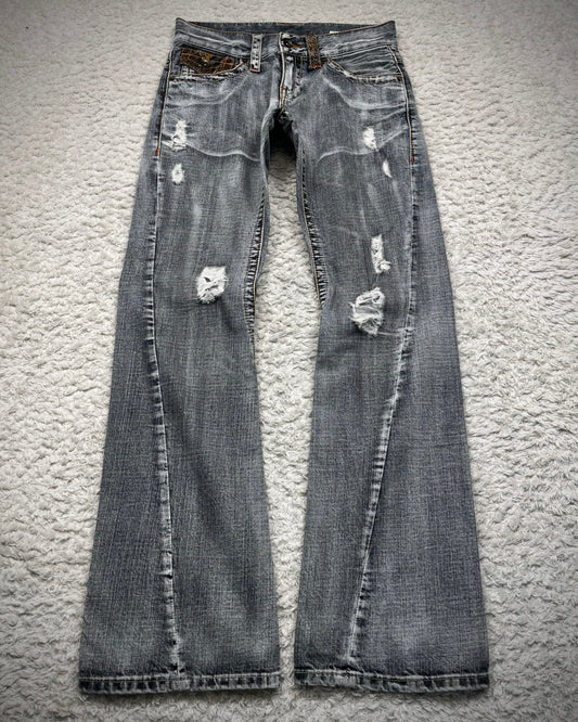 Semantic Design Python Flaps Spiral Flared Jeans