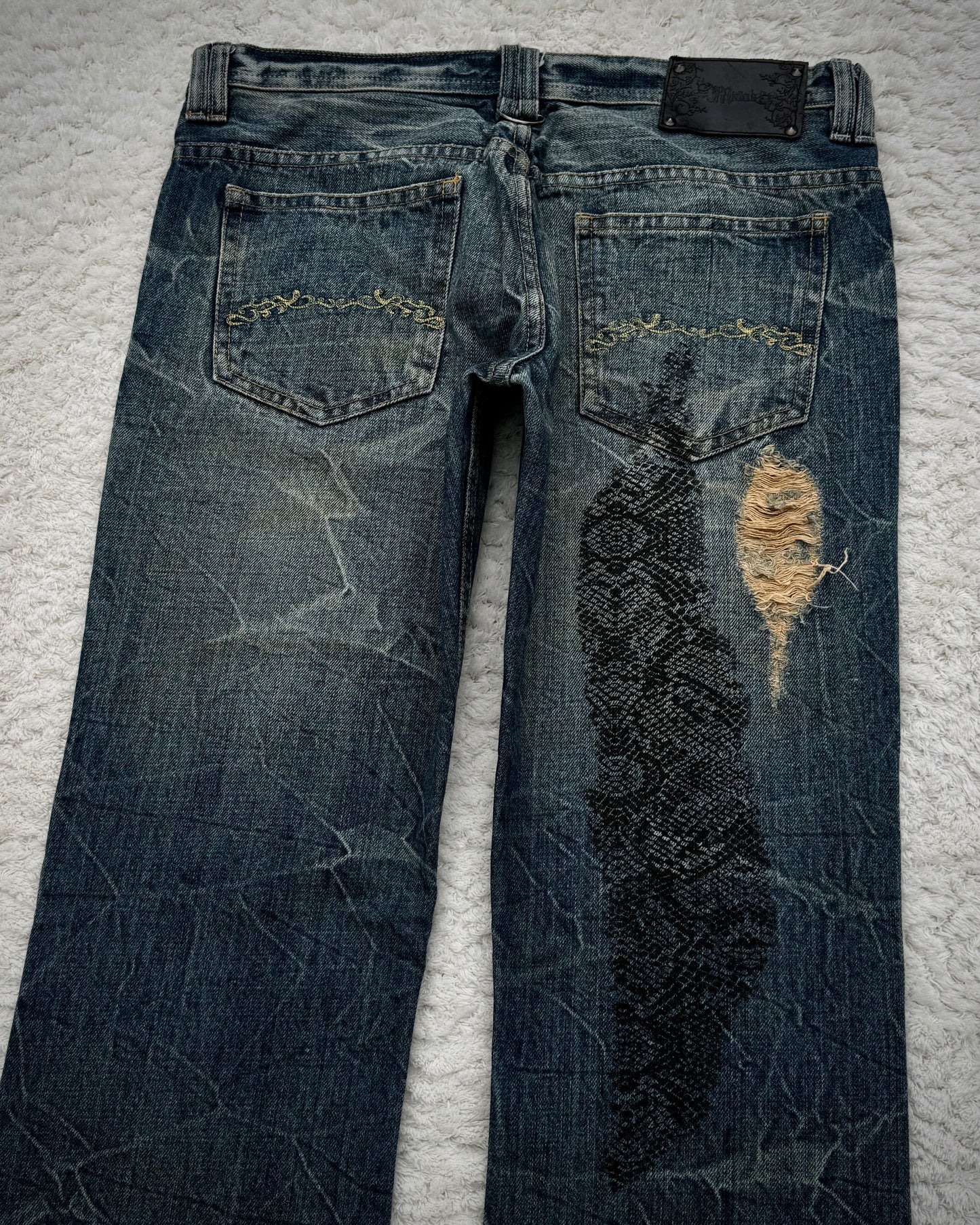 Midas Snakeskin Printed Bootcut Jeans