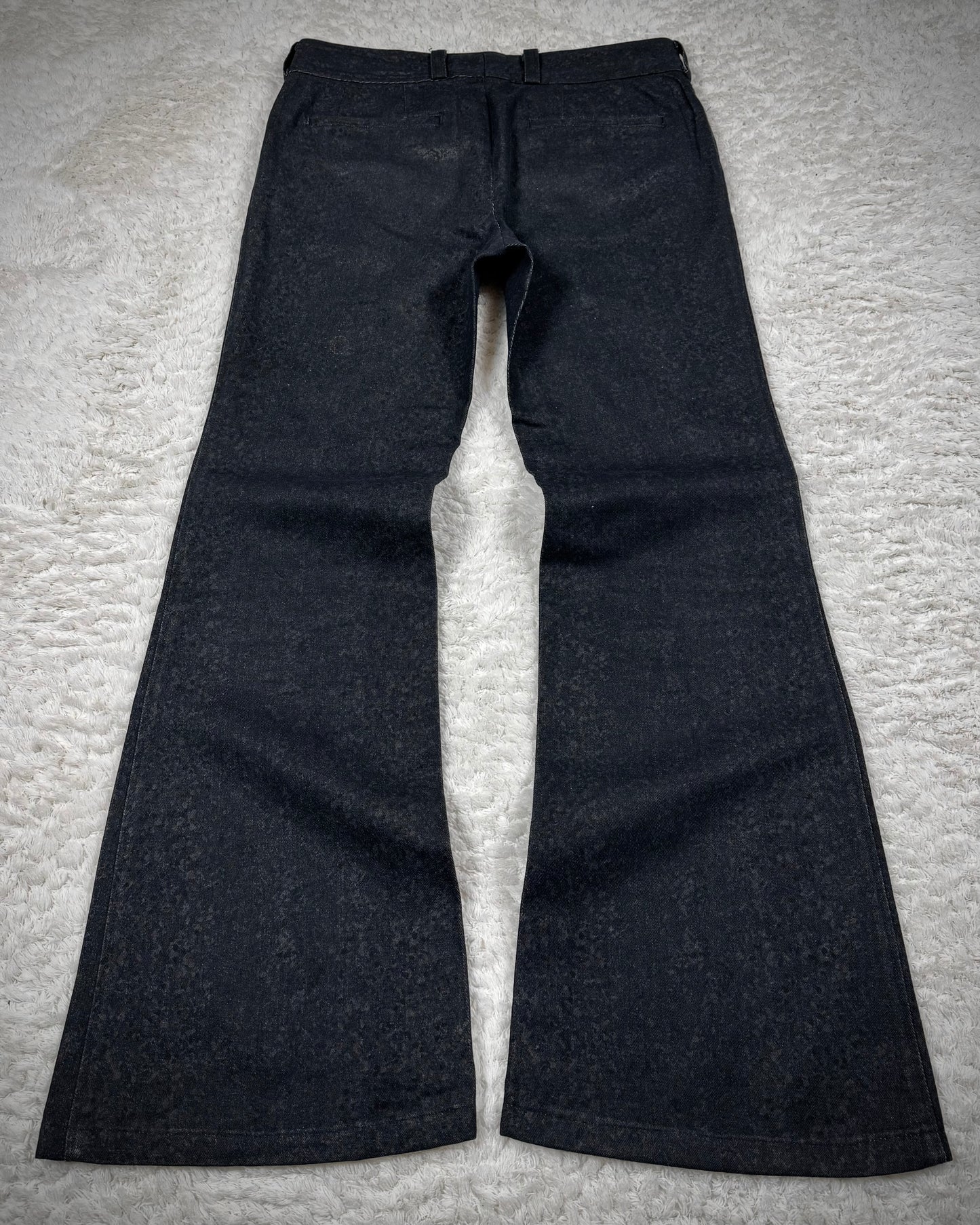 Tornado Mart Wax Textured Flared Pants