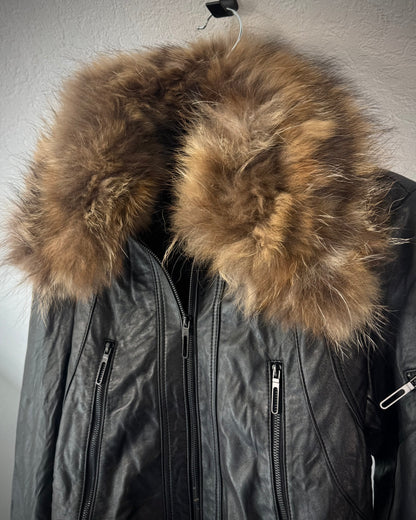 Otani Hikaku Chunky Fur Collar Leather Jacket