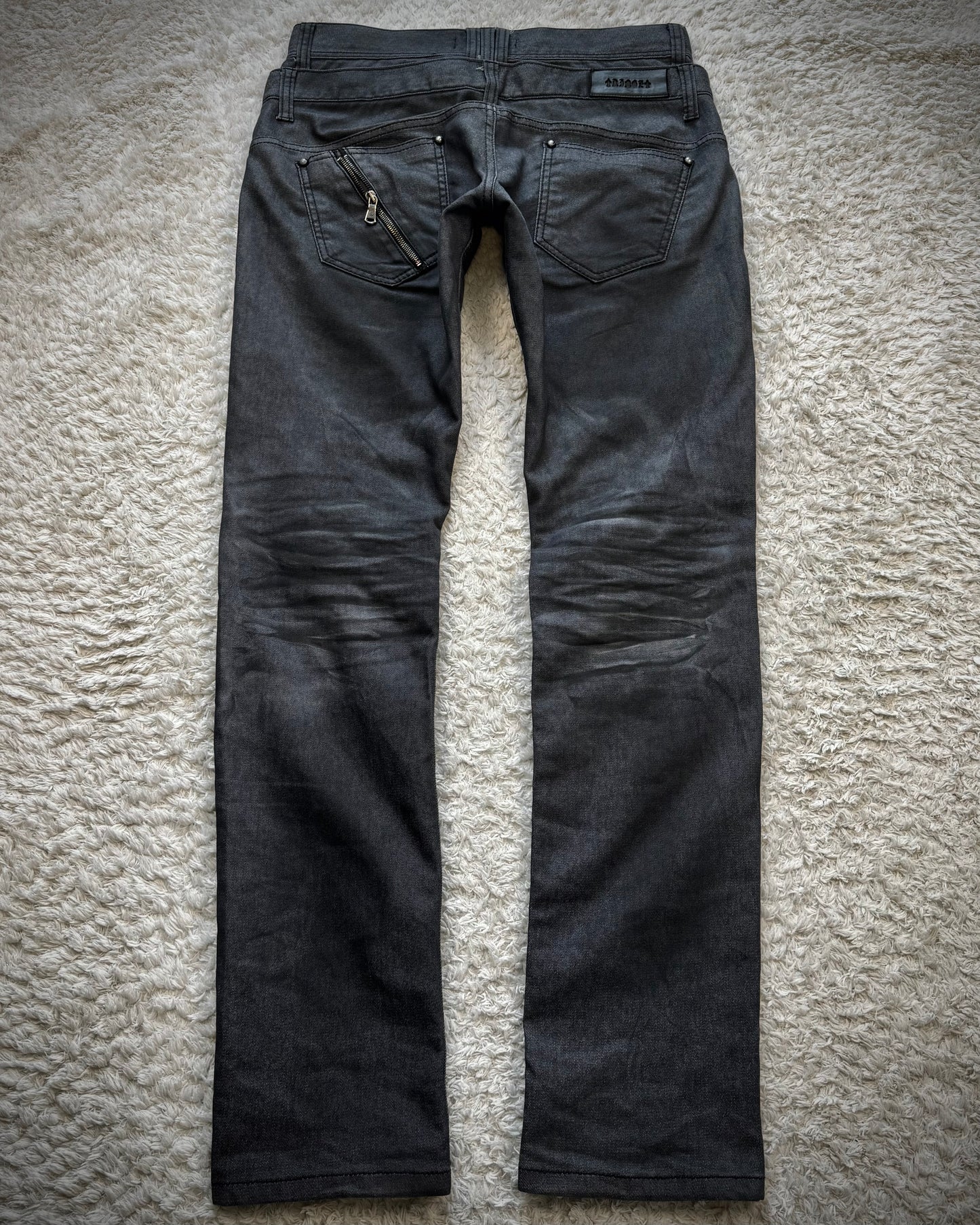 Kingz Life Double Waisted Studded Lace Up Denim