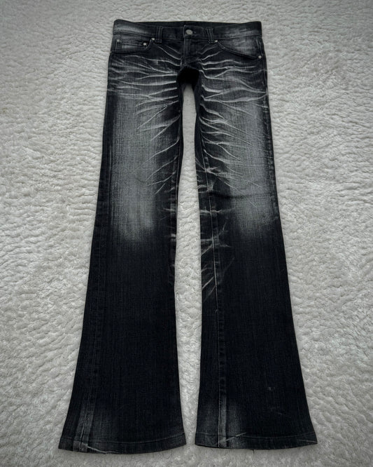 Tornado Mart Whisker Washed Slim Bootcut Denim