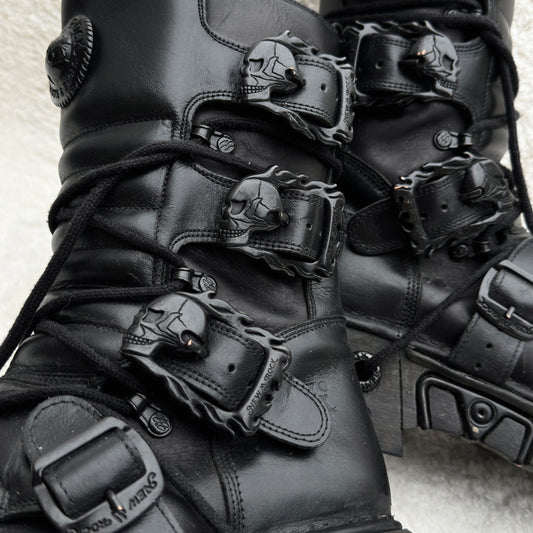 New Rock Metallic Skull Reactor Boots