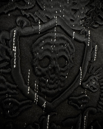 Irish Winged Skull Embroidery T-Shirt