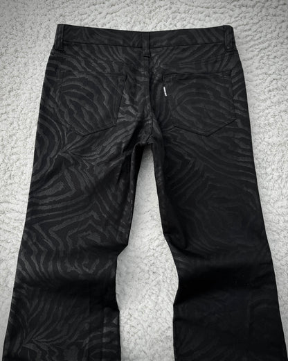 Tornado Mart Zebra Waxed Flared Pants