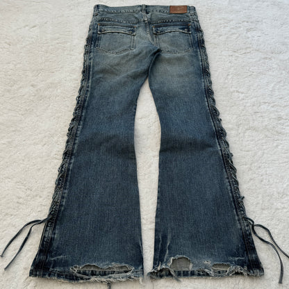 Tornado Mart Sidelace Flared Jeans