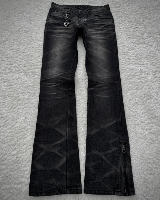 Fuga Whsiker Washed Snakeskin Lion Bootcut Jeans