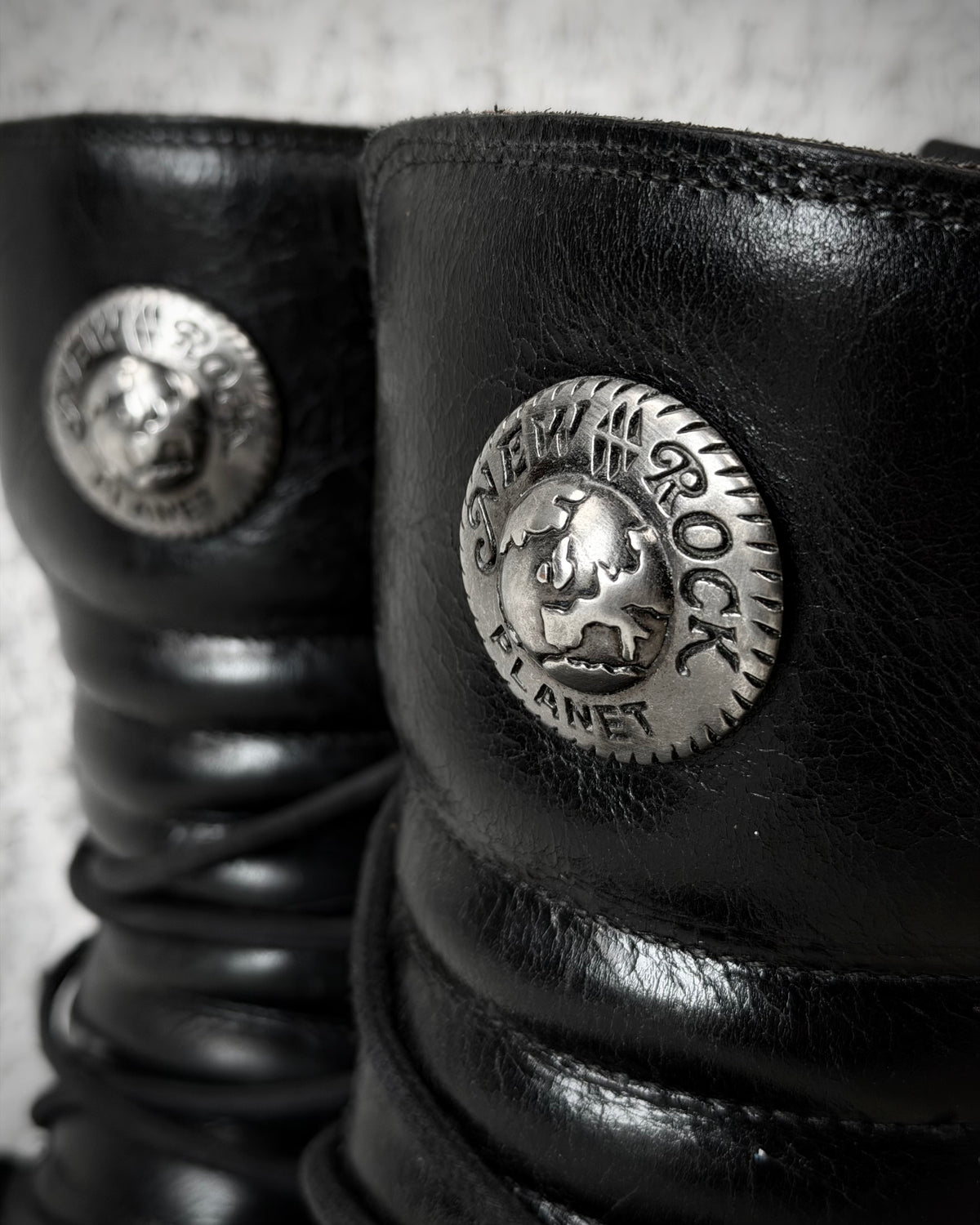 New Rock Steel Heel Leather Boots