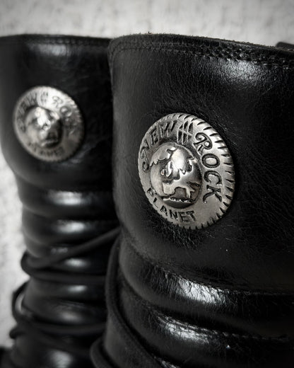 New Rock Steel Heel Leather Boots