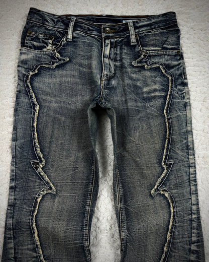 Semantic Design Studded Back Pocket Flared Jeans