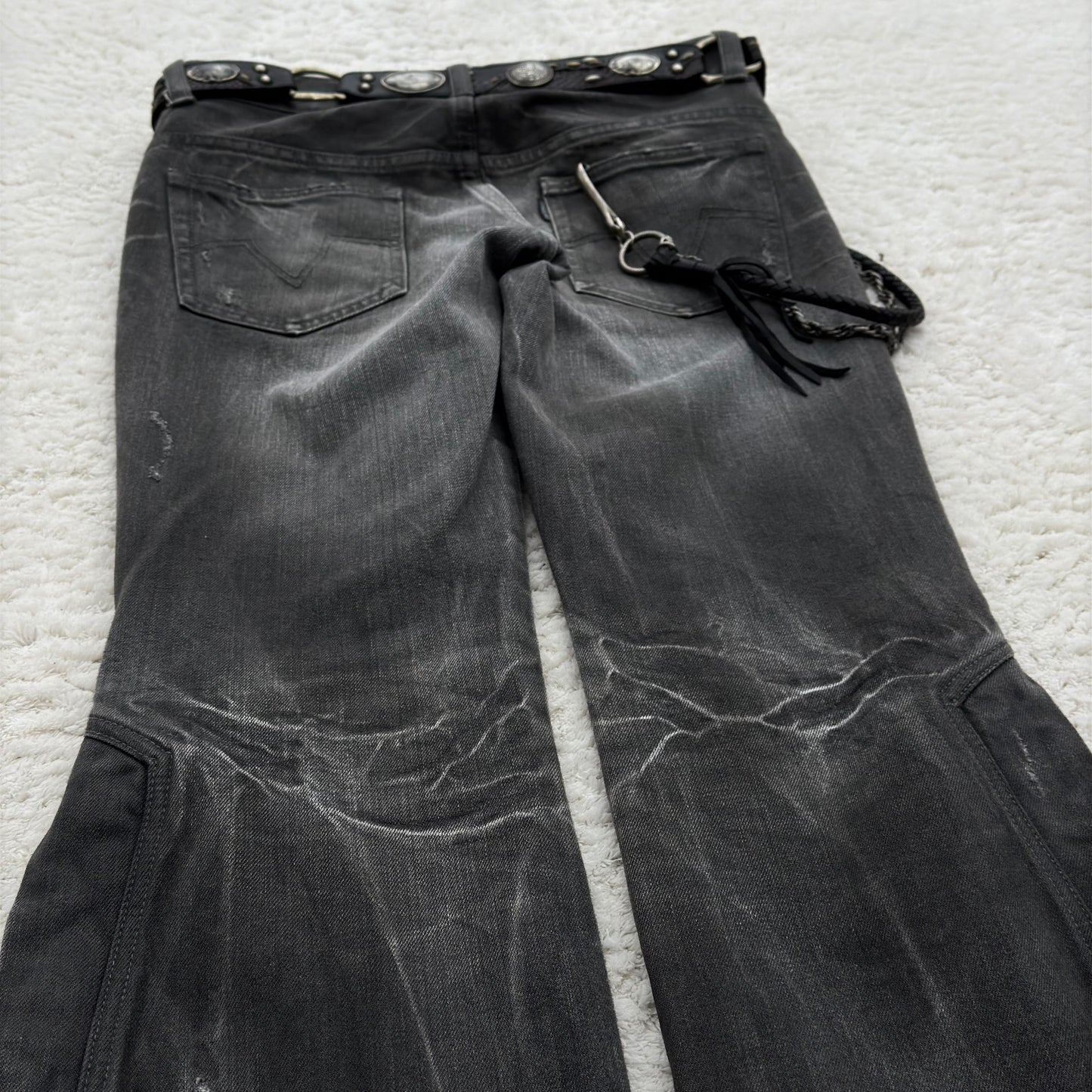 Tornado Mart Hidden Lace-Up Flared Jeans