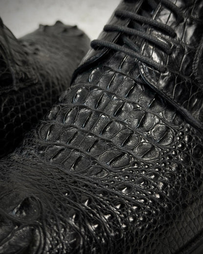 Boss Sunwen Depth Sculpted Crocodile Leather Dress Boots