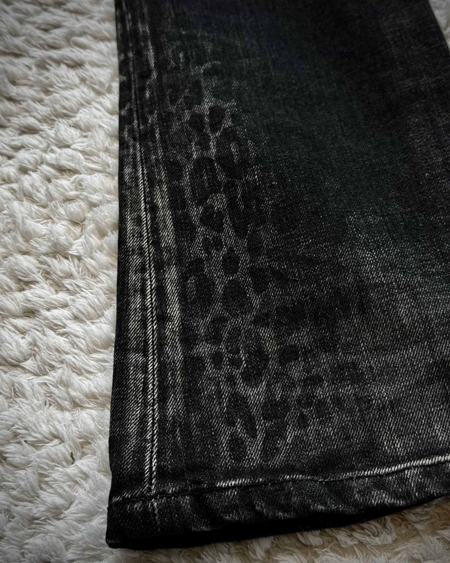 Tornado Mart Leopard Clawmarks Washed Slim Bootcut Jeans