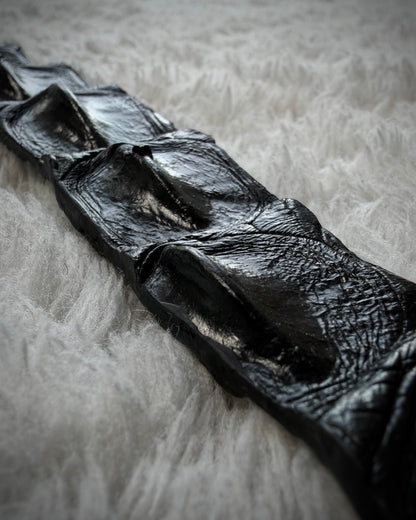 Raw Crocodile Skull Leather Bracelet