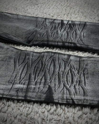 Tornado Mart Metallic Whisker Coated Slim Jeans