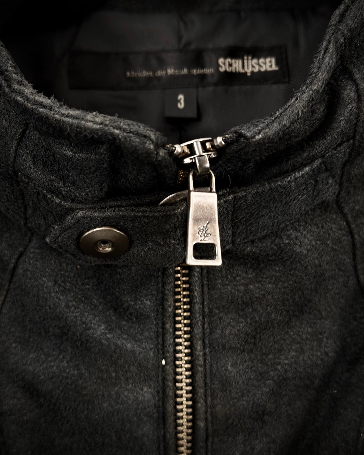 Schlüssel Suede Textured High Neck Jacket