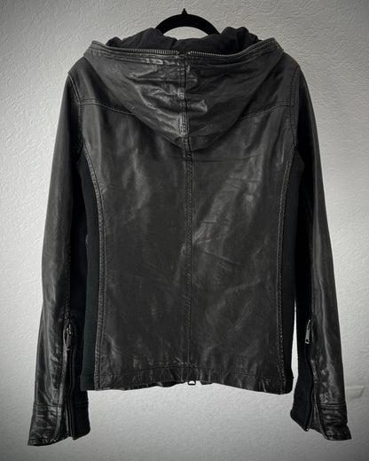 Buffalo Bobs Full Zip Hooded Leather Jacket