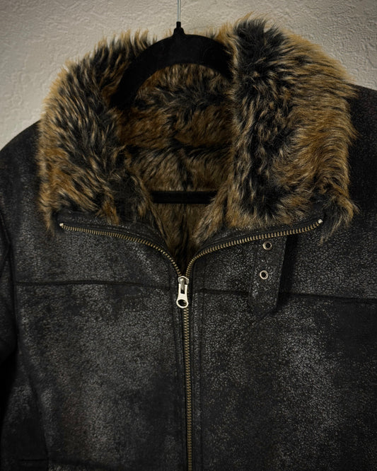 Scoopman Luster Textured Fur Lined Jacket