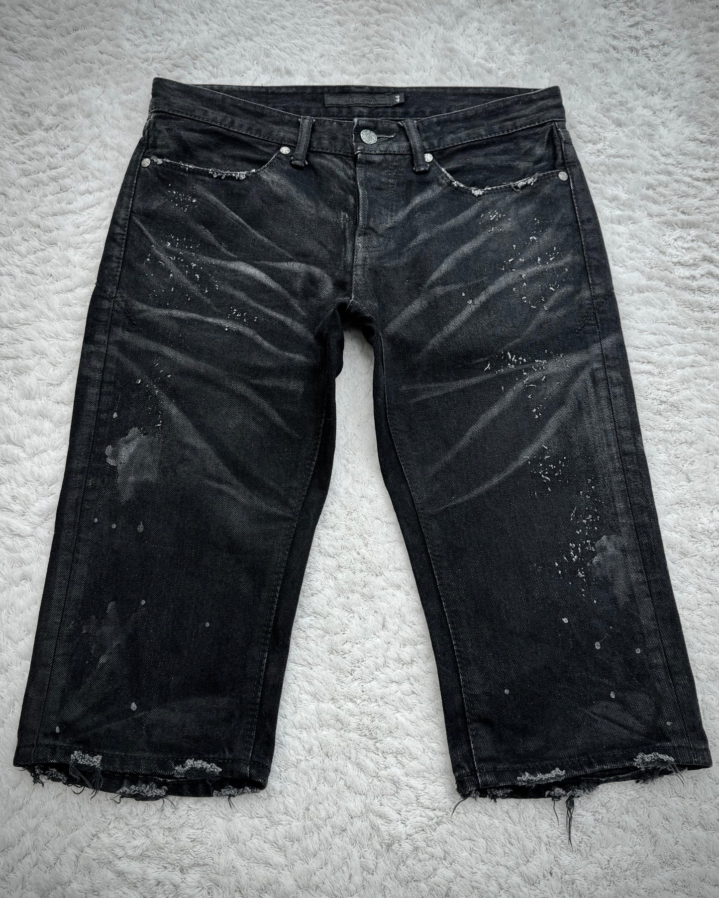 Fuga Whisker Waxed Denim Shorts