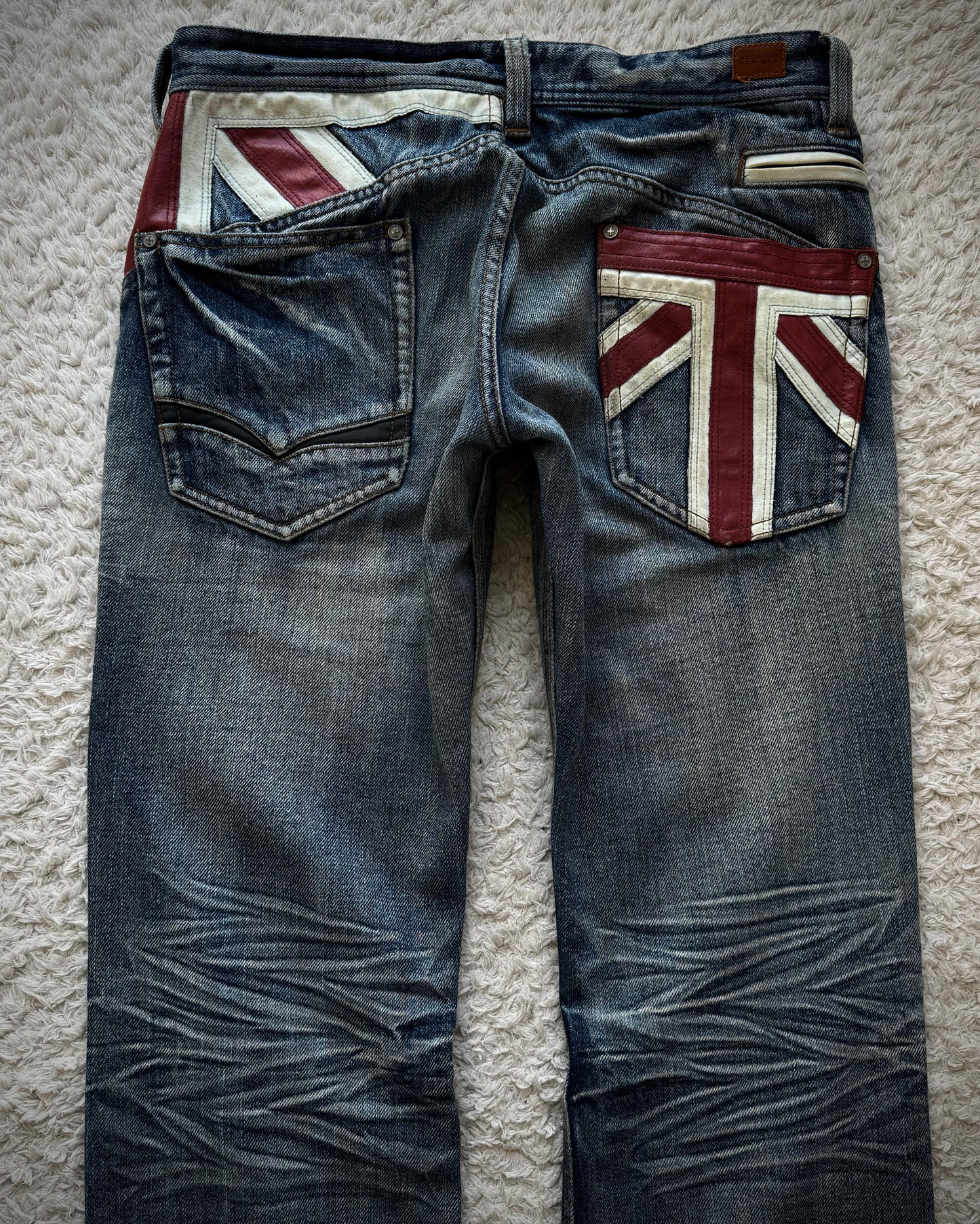 Nicole Club Leather UK Flag Whiskered Denim