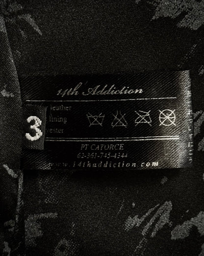 14th Addiction “10 Pythons” Pierced Leather Rider Jacket
