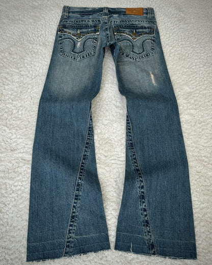 Tornado Mart Pierced Western Spiral Bootcut Jeans