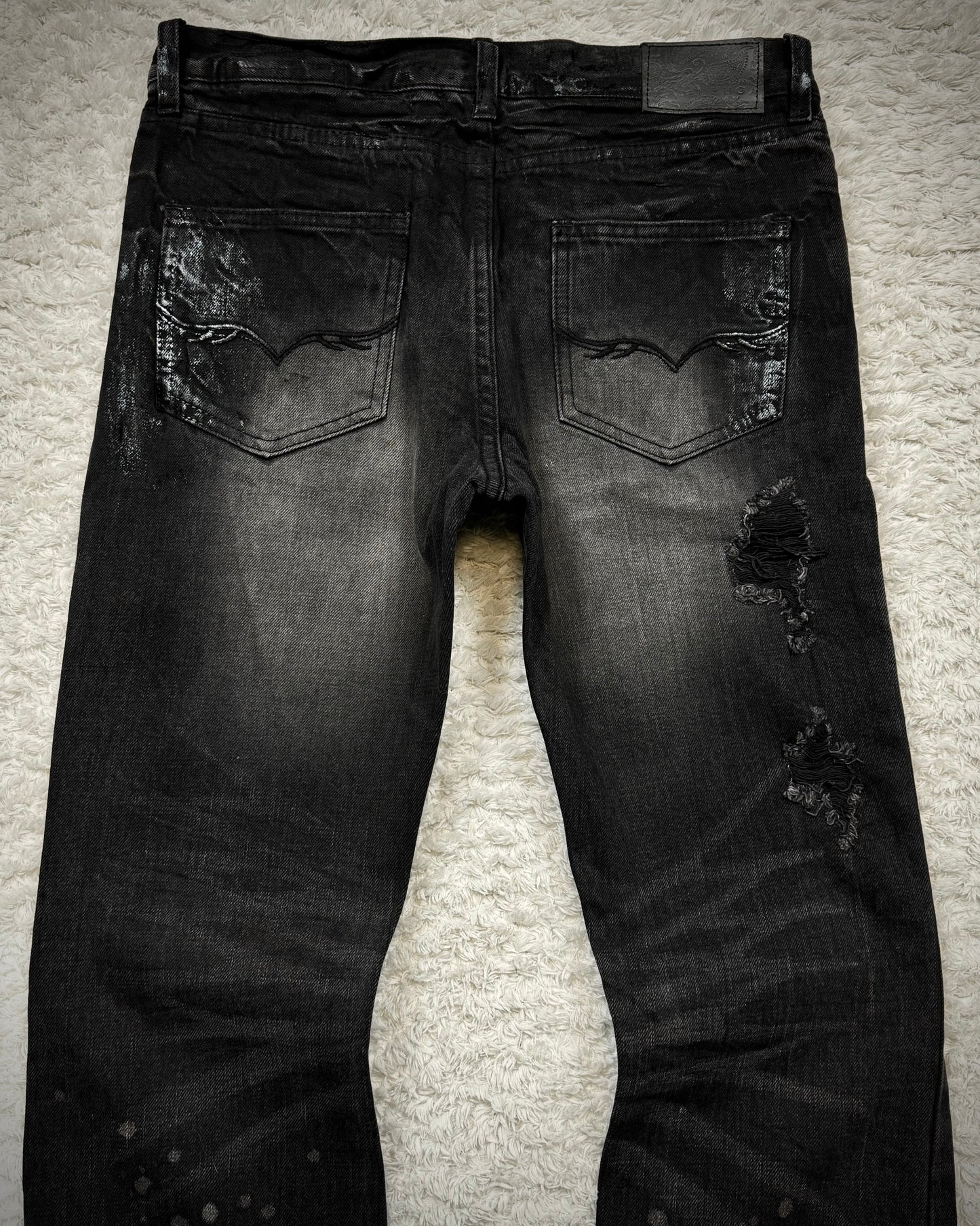 Fuga Waxed Clawmarks Coated Bootcut Jeans