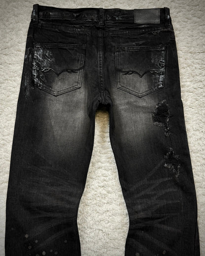 Fuga Waxed Clawmarks Coated Bootcut Jeans