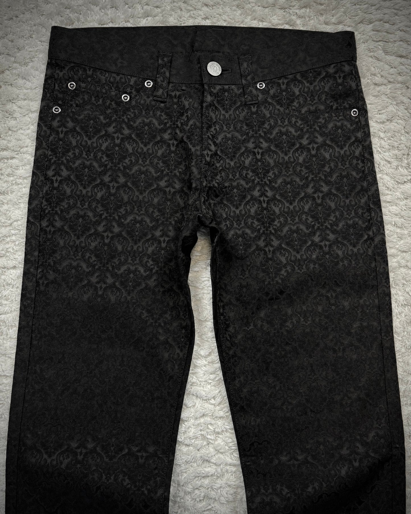 Black Varia Antique Woven Bootcut Dress Pants