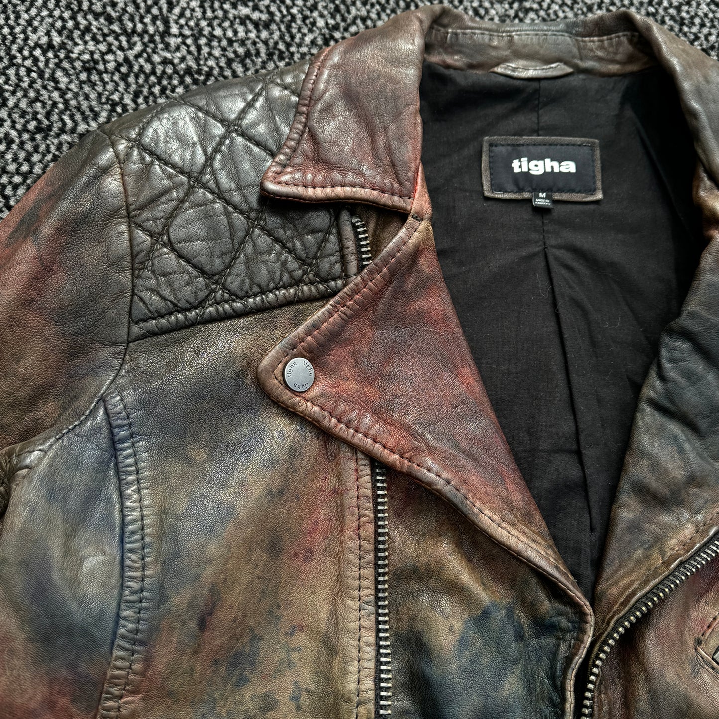 Tigha Faded Sheepskin Leather Jacket