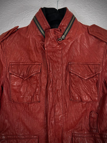 291295=HOMME Crimson Le Fleur Hardware Leather Jacket