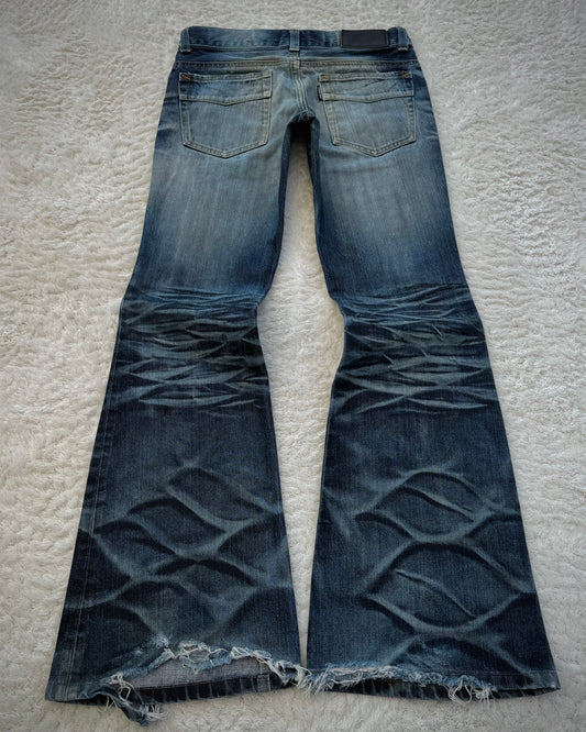 Tornado Mart Heavy Whisker Washed Flared Jeans