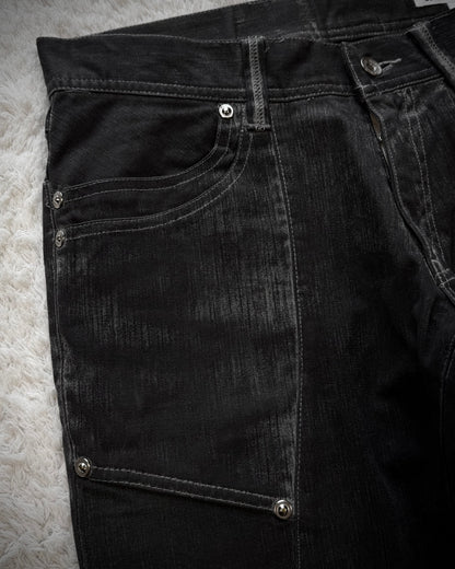 Semantic Design Stone Washed Paneling Flared Pants