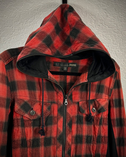 Schlüssel Crimson Flannel Zip Up Hoodie