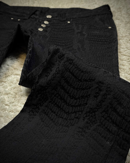 Tornado Mart Python Jacquard Flared Pants