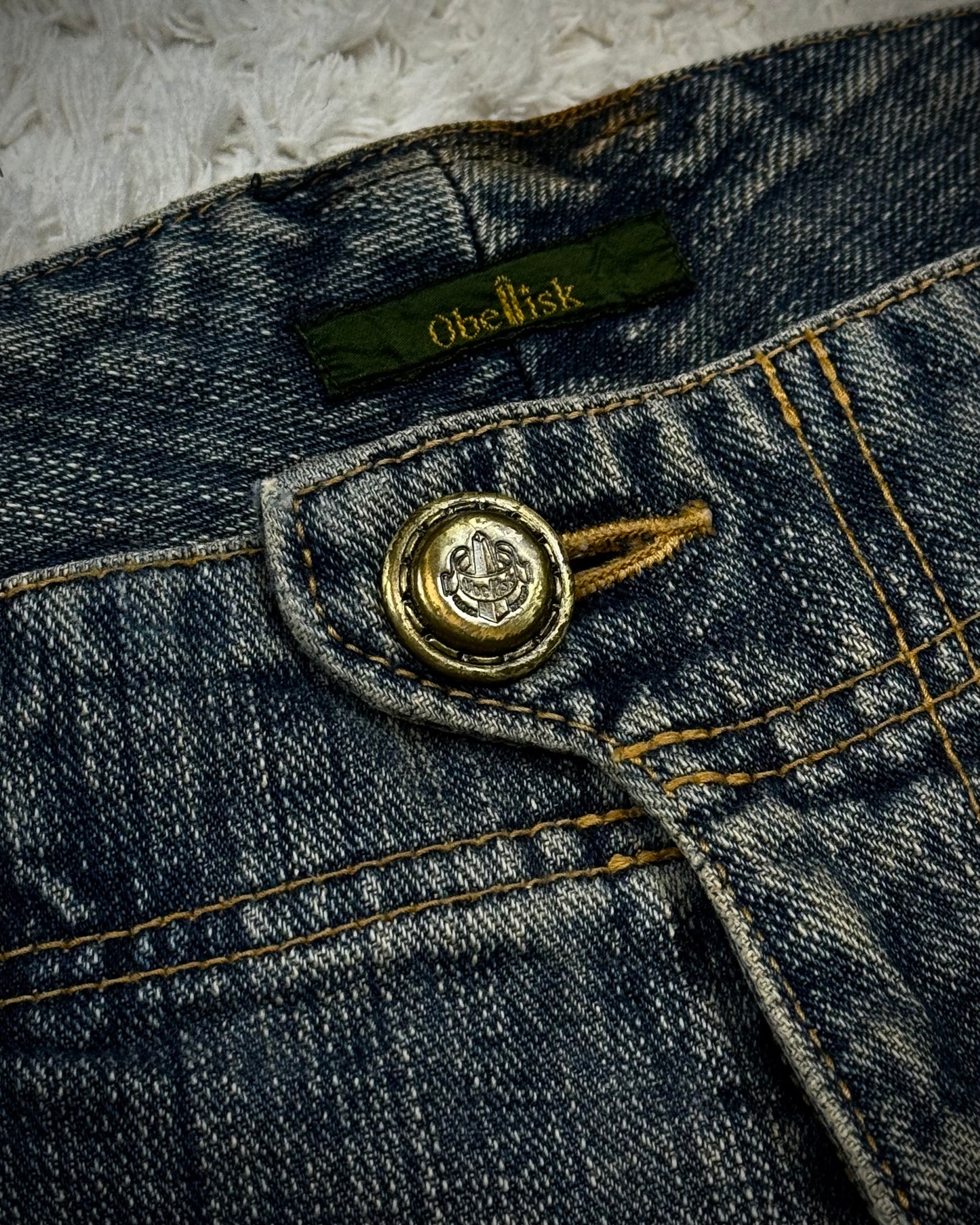 Obelisk Star Studded Vintage Flared Jeans