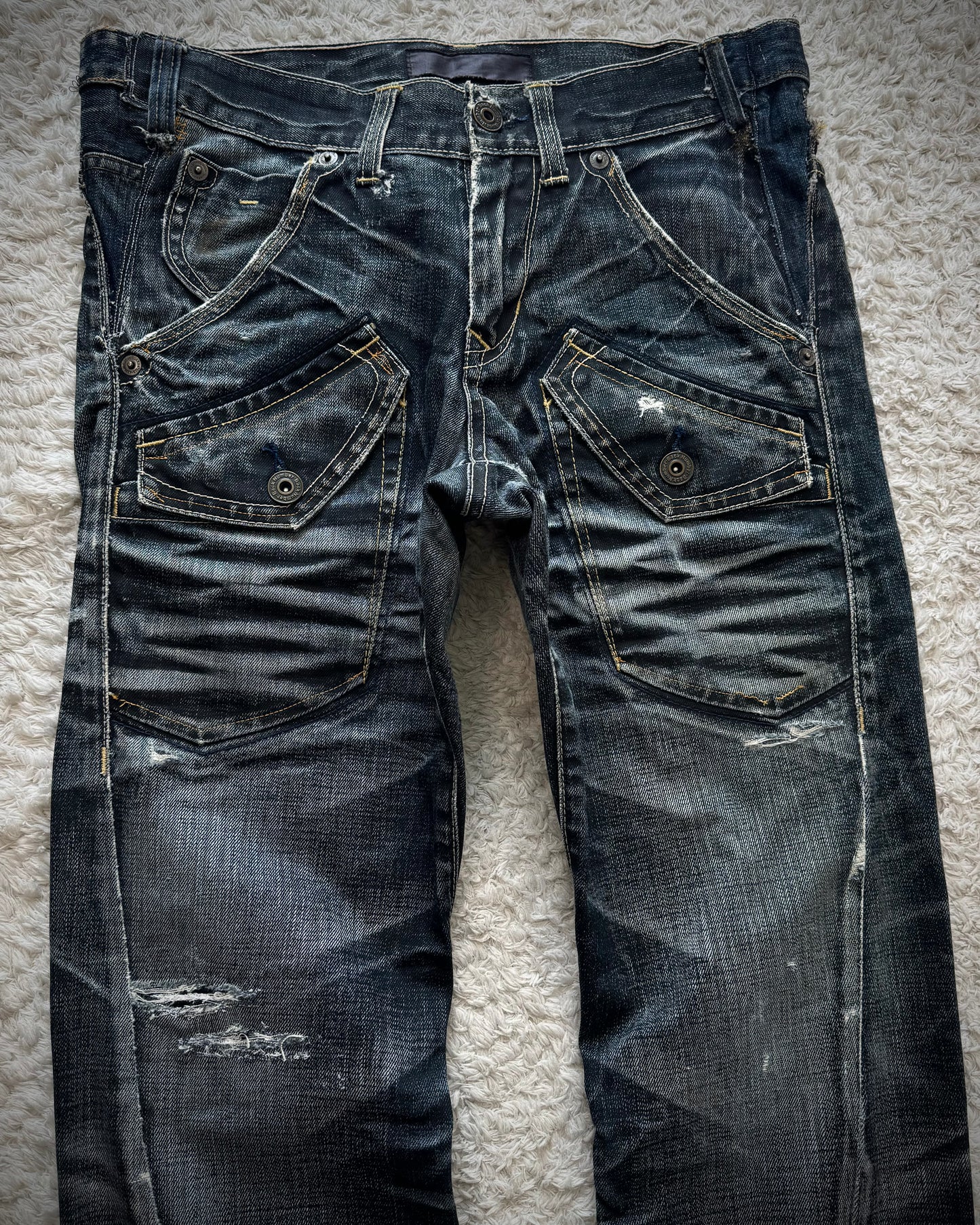 Back Number Whisker Washed Vintage Denim