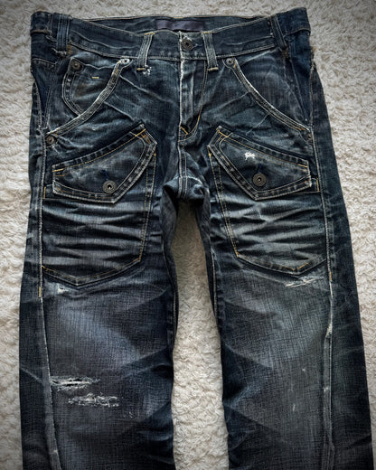 Back Number Whisker Washed Vintage Denim