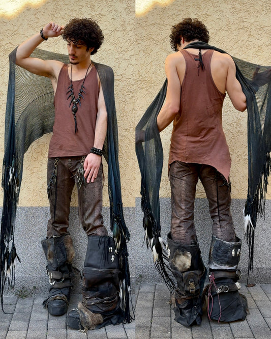 IfSixWasNine Asymmetrical “BONE-2” Tank Top