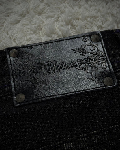 Midas Silver Python Waxed Fur Attachment Bootcut Jeans